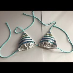 Victorias Secret Beaded Triangle Swim top -Size M